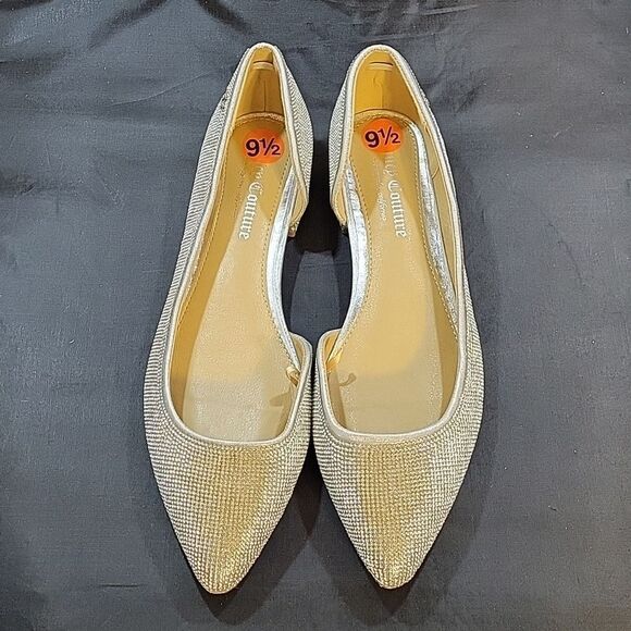 BRAND NEW JUICY COUTURE JEWEL STUDDED D'ORSAY POINTED TOE SLIP-ON FLAT S… - Picture 2 of 16
